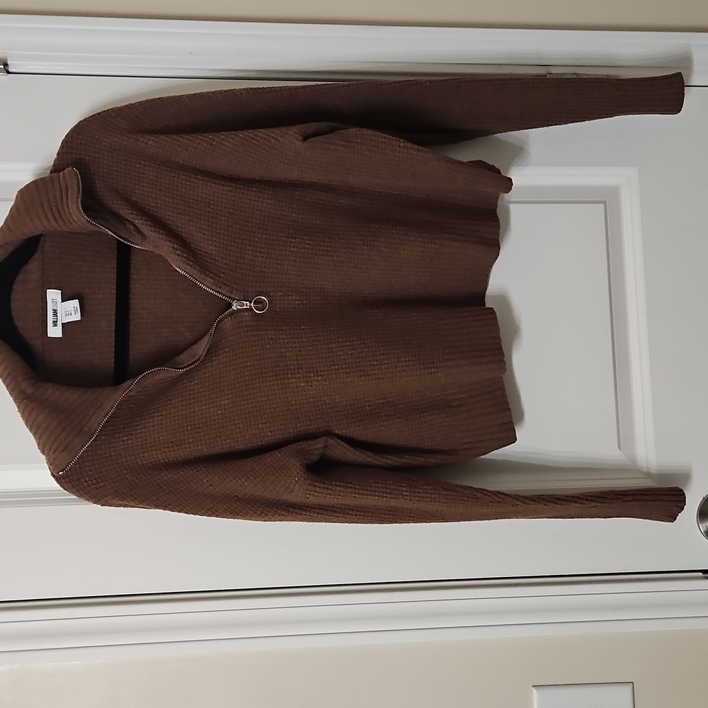 Brown Zippered Women's Sweater
